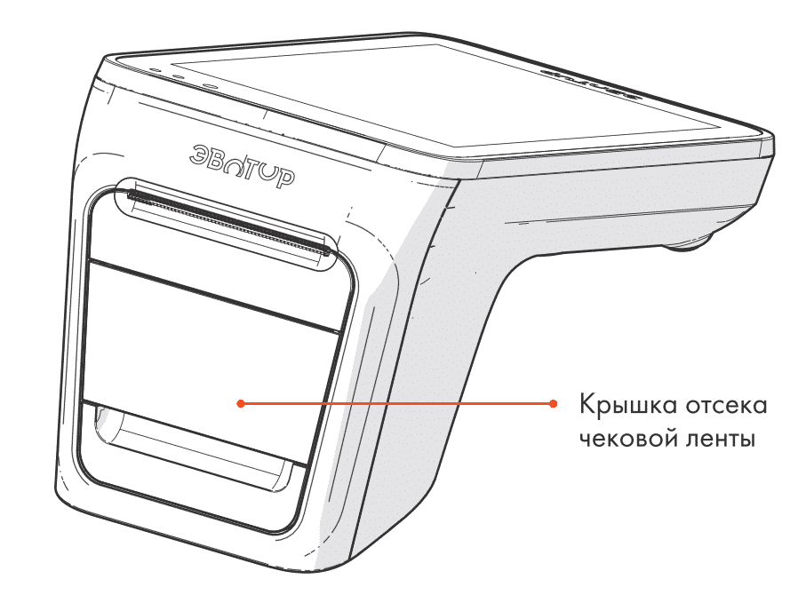 Установка чековой ленты в смарт-терминал Эвотор 7.3